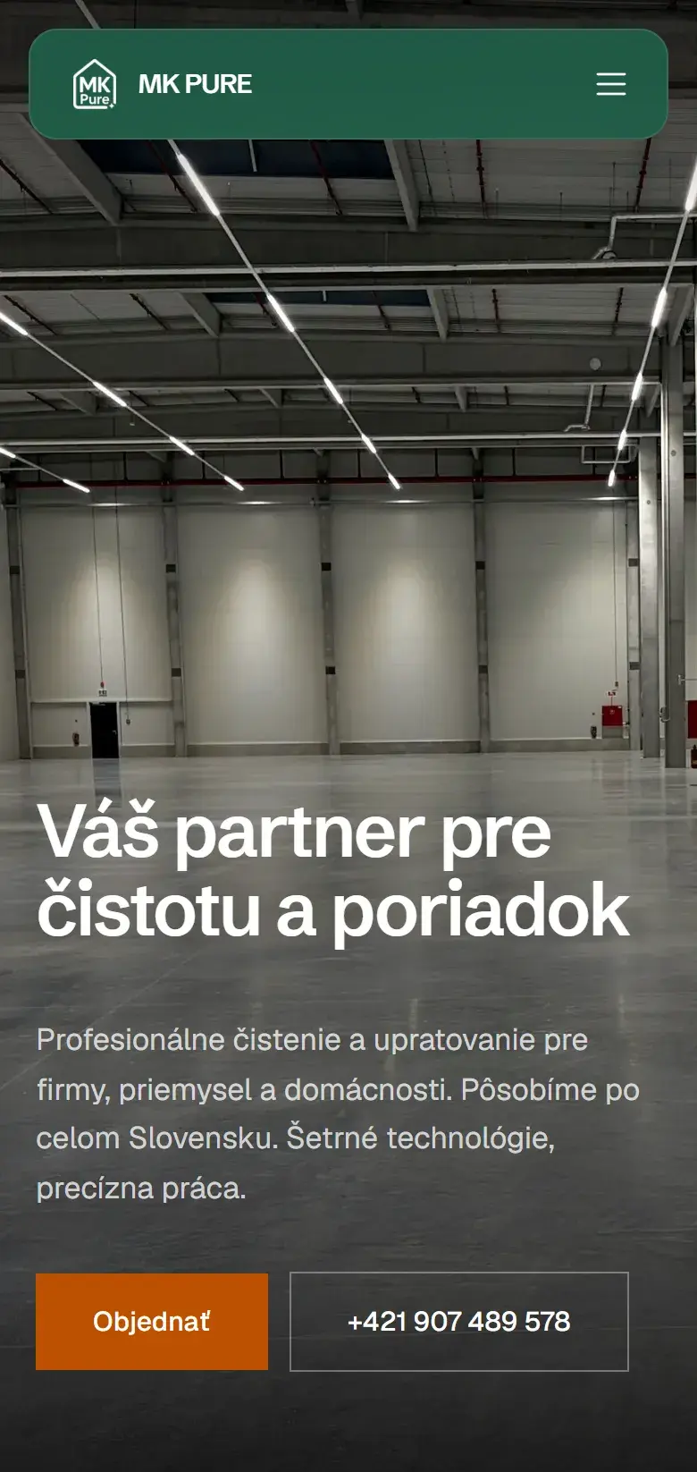 Ukážka webu mkpure.eu