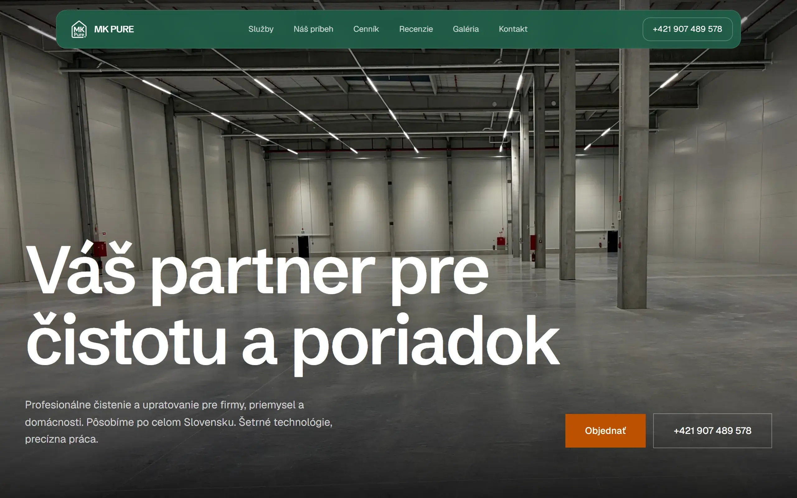 Web MK Pure na počítači