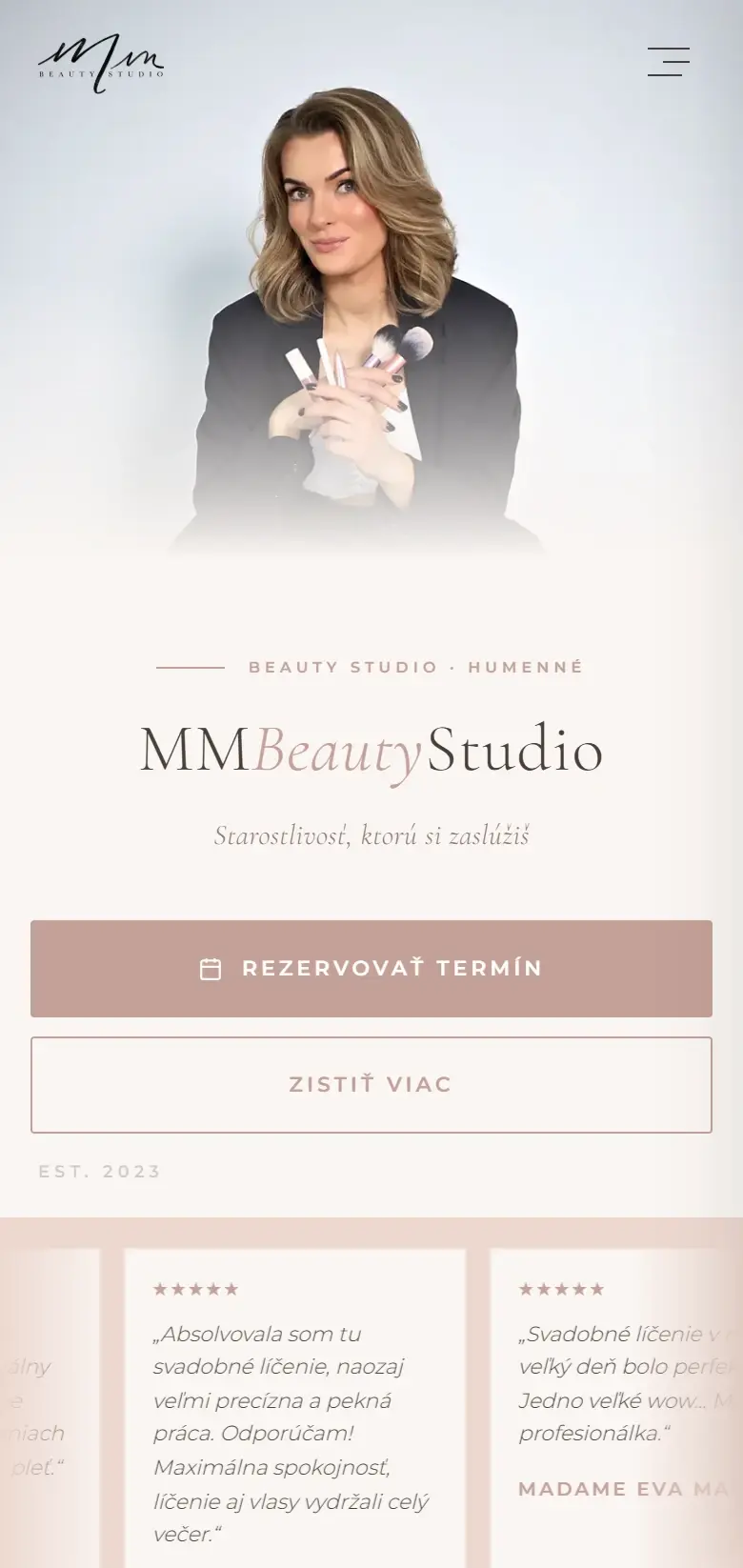 Ukážka webu mmbeauty-studio.sk