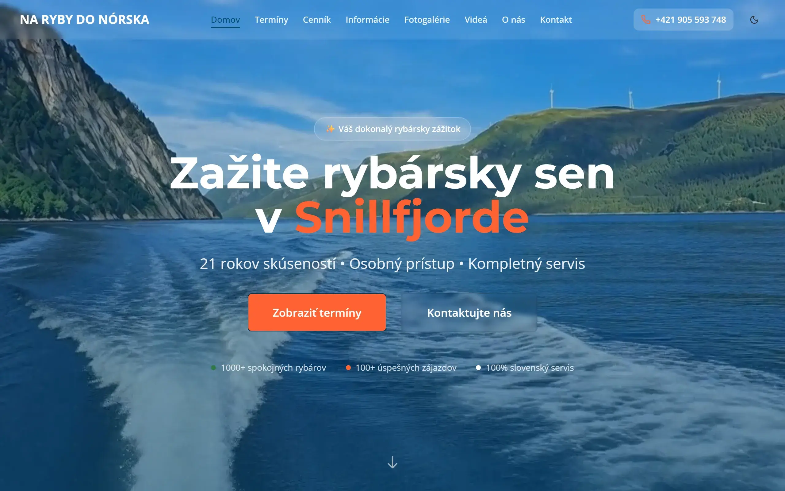 Web Na ryby do Nórska na počítači