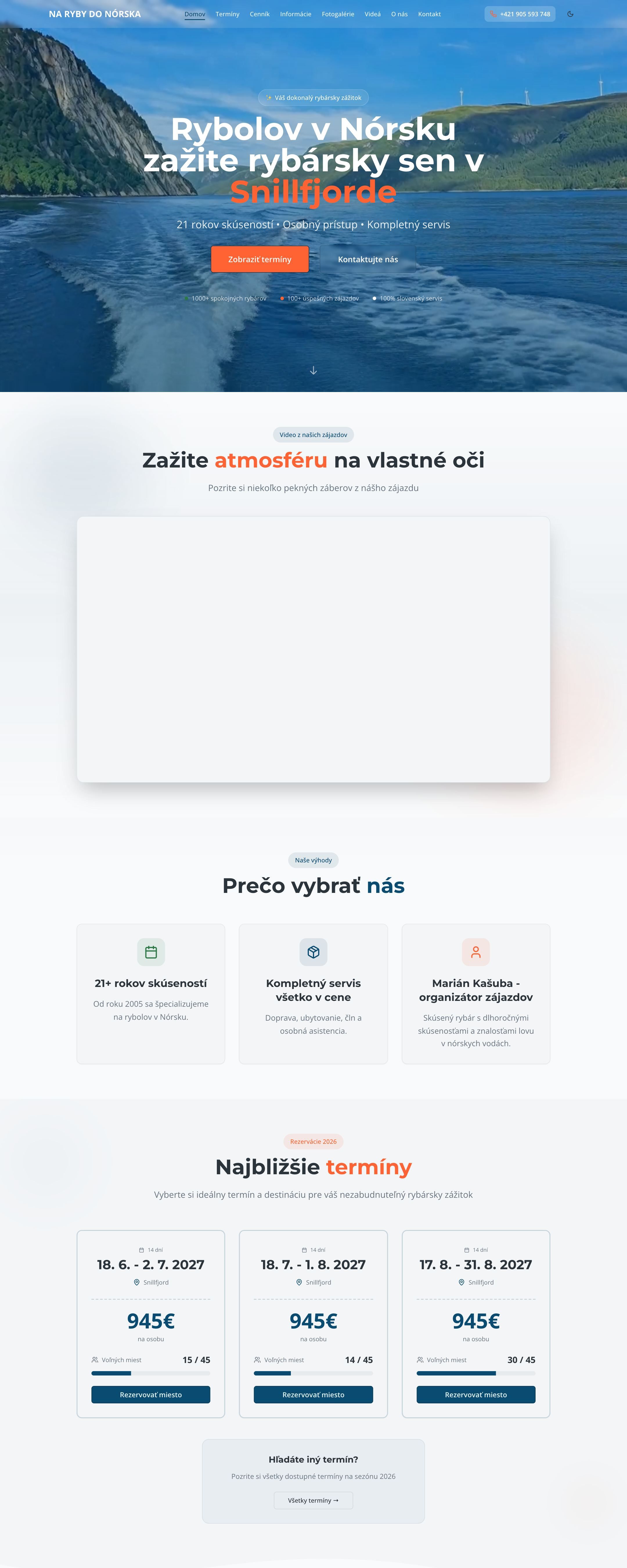 Web Na ryby do Nórska