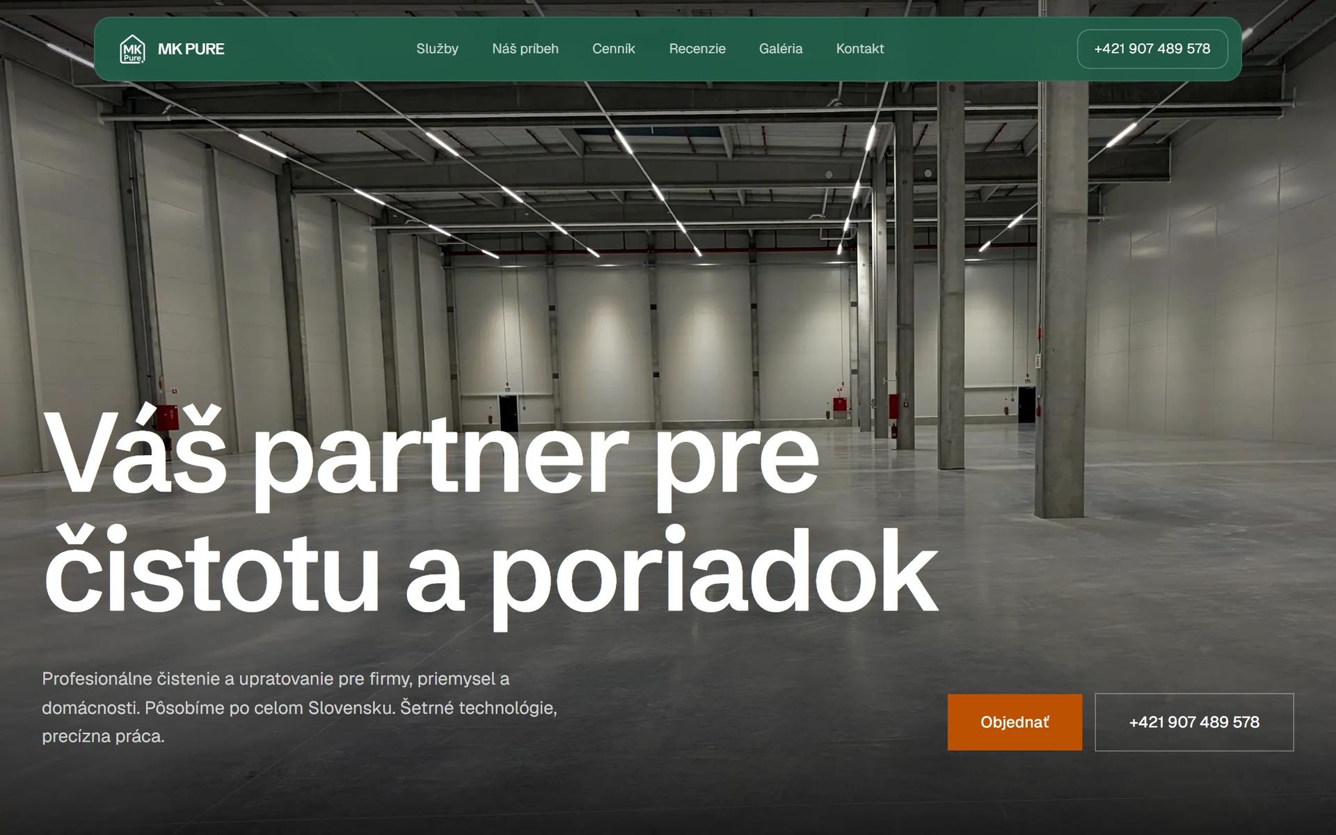 Web MK Pure na počítači
