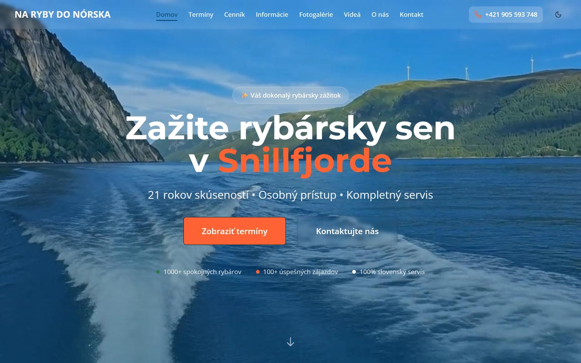 Web Na ryby do Nórska na počítači